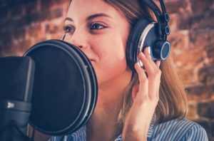 woman at mic