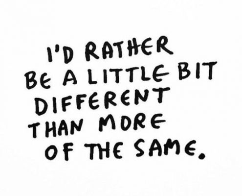 be a little bit different